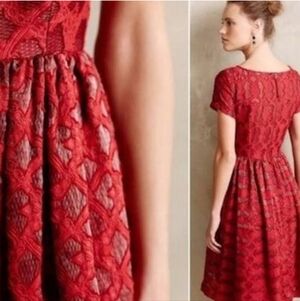 Anthropologie Red Dress